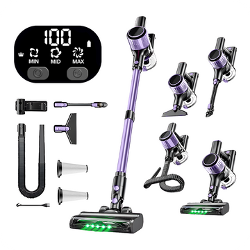 Aspirator Vertical fara Fir 10 In 1 Techsen W1 Nova, Culoare Mov