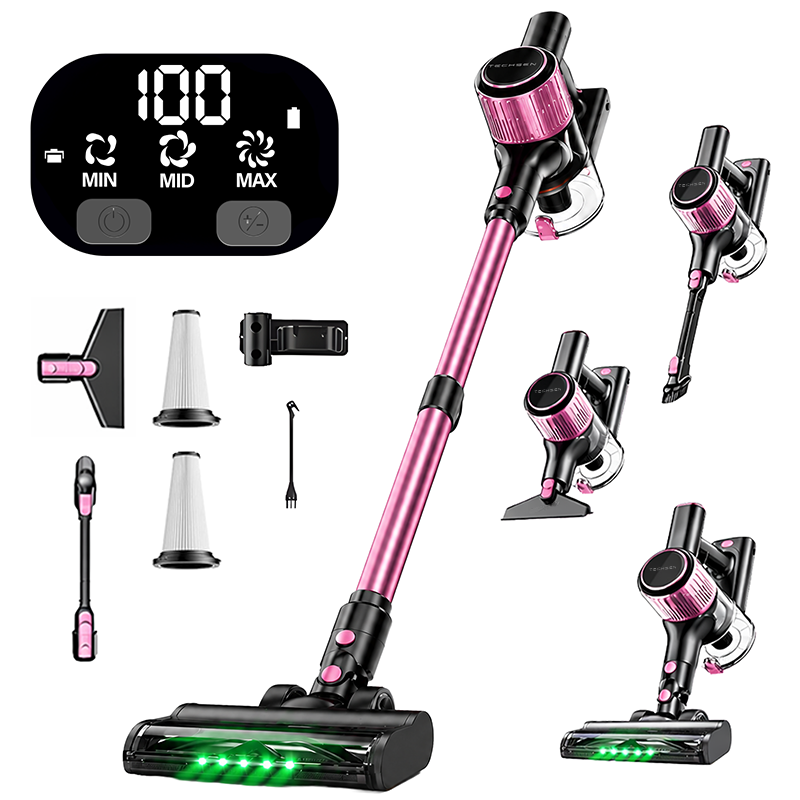 Aspirator Vertical fara Fir 10 In 1 Techsen W1 Nova, Culoare Roz